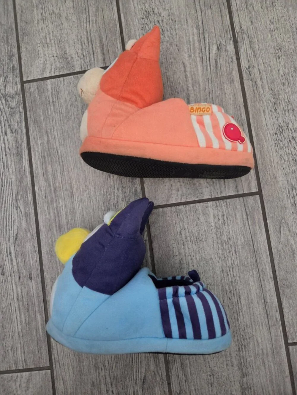 Bluey Bingo Little kids Plush Character Slippers Blue Orange Size 11/12